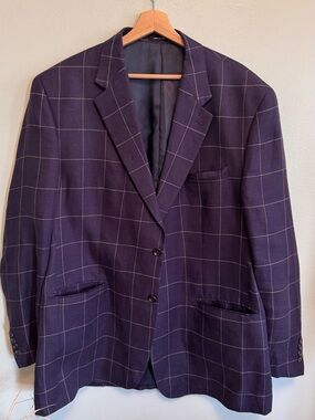 Ralph Lauren Navy Windowpane Blazer